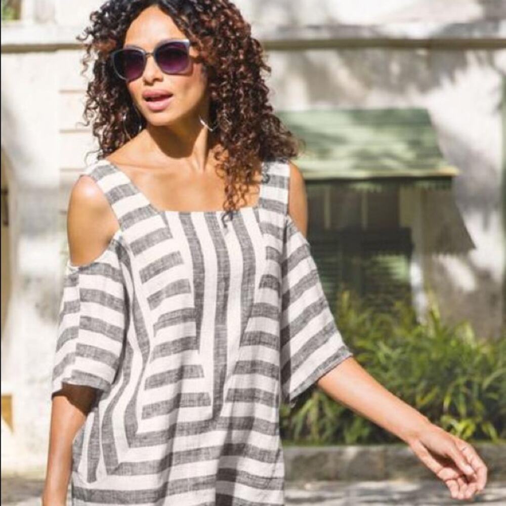 SOFT SURROUNDINGS Sunset Striped Tunic M